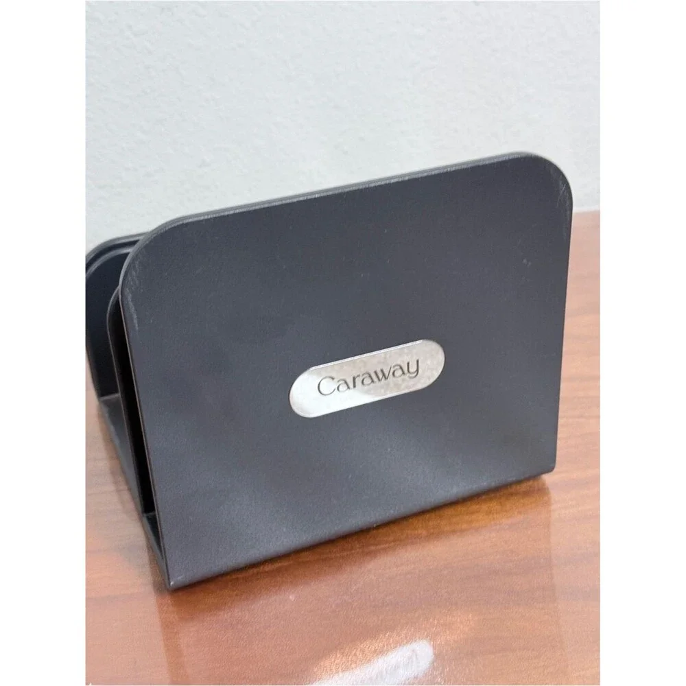 Caraway Black Pot Pan and Lid Magnetic Organizer Rack